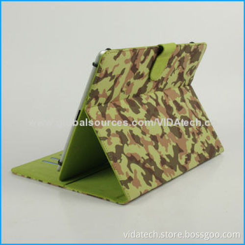 Camouflage Pattern Universal Leather Case with Card Slot and Holder, for Tablet PC